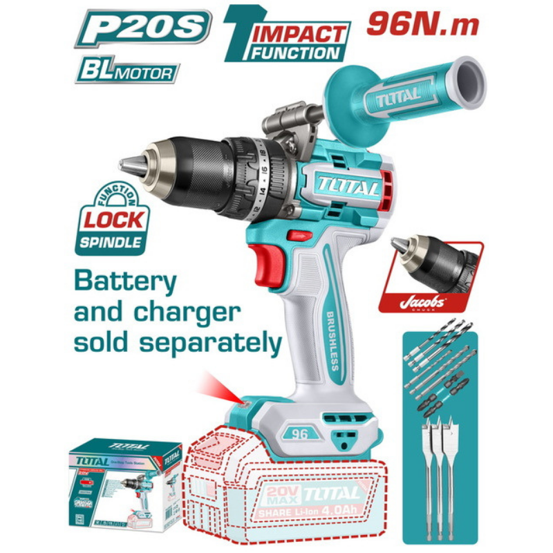 شنيور ومفك دقاق لاسلكي (Cordless Impact Drill) بقوة 20 فولت