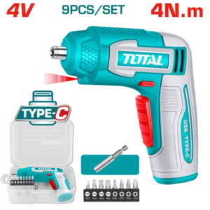 مفك بطارية 4 فولت 8  قطع بنط - TSDLI0458 22 بدون شاحن - TYPE C
