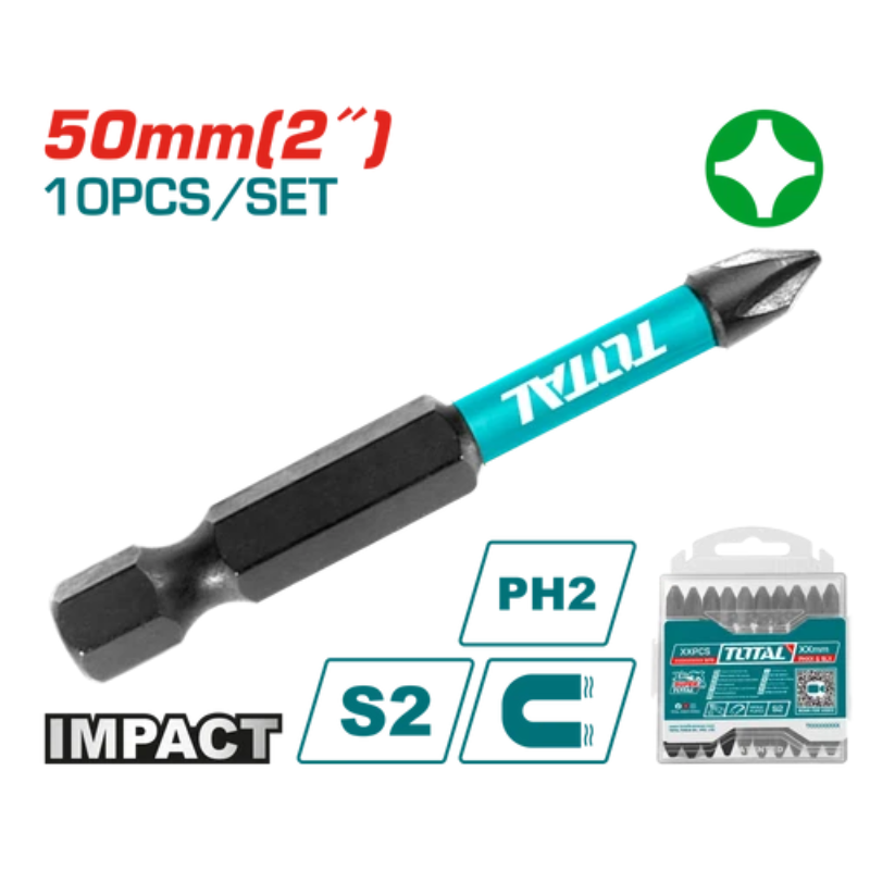 سن مفك صليبه تصادمى PH2 اتجاه واحد 50 مم - TACIM16PH223