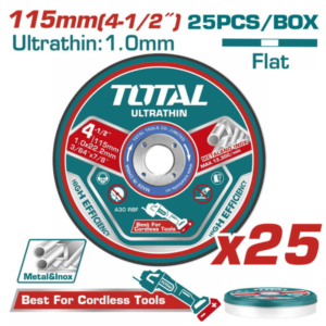 طقم أقراص قطع معدن وإنوكس TOTAL 115 مم – 25 قطعة TAC11011525