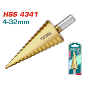 بنطة هرمية متدرجة 4–32 مم HSS 4341 تيتانيوم – TOTAL TAC43201