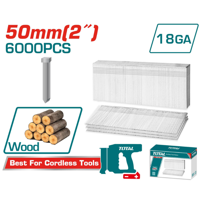 مسامير براد 50 مم 6000 قطعة TOTAL TAC918506