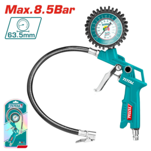 مسدس نفخ إطارات هوائي بمقياس ضغط 8.5 بار 120 PSI – TOTAL TAT11601
