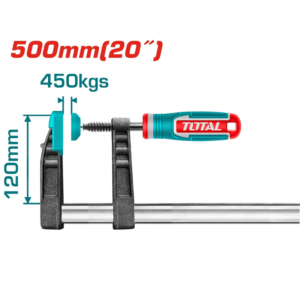 قمطة نجارة F 120 × 500 مم – قوة تثبيت 450 كجم – TOTAL THT1321203