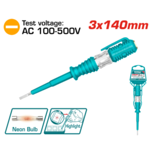 مفك تيست كهرباء مسطح 3 × 140 مم لاختبار AC 100–500 فولت – TOTAL THT291408