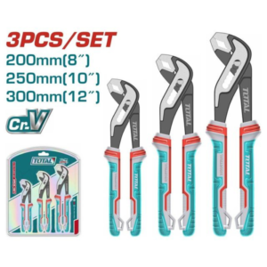 طقم كماشات مواسير 3 قطع 8 و10 و12 بوصة Cr-V بمقابض TPR – TOTAL THT2PK231