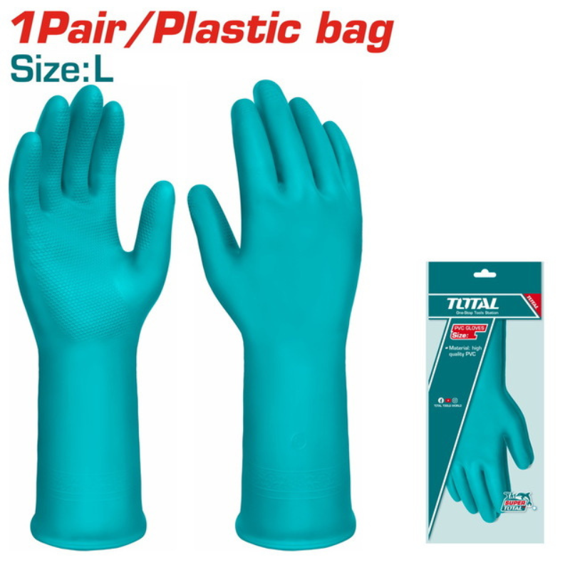 قفازات PVC TOTAL مقاس L – TSP1801