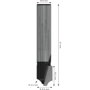 بنطة راوتر للتحزيز قطر 8 مم/9.5x41